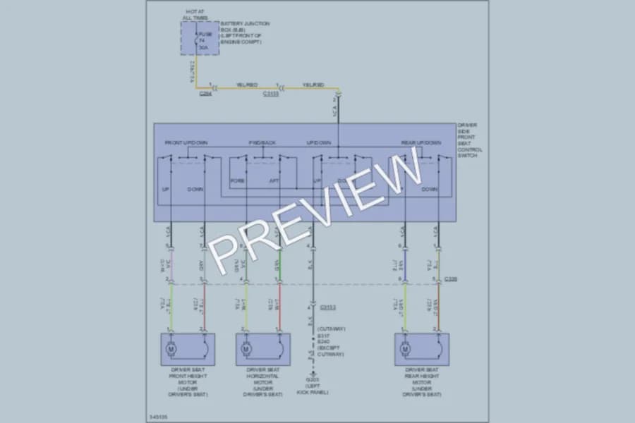 2011 Ford E450Econoline Power Seats wiring diagram preview