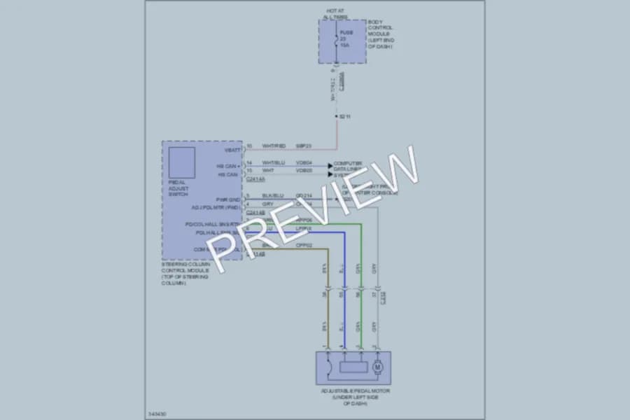 2011 Ford Explorer Power Seats wiring diagram preview