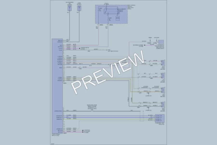 2011 Ford F250 Super Duty Radio wiring diagram preview with protected circuit layout