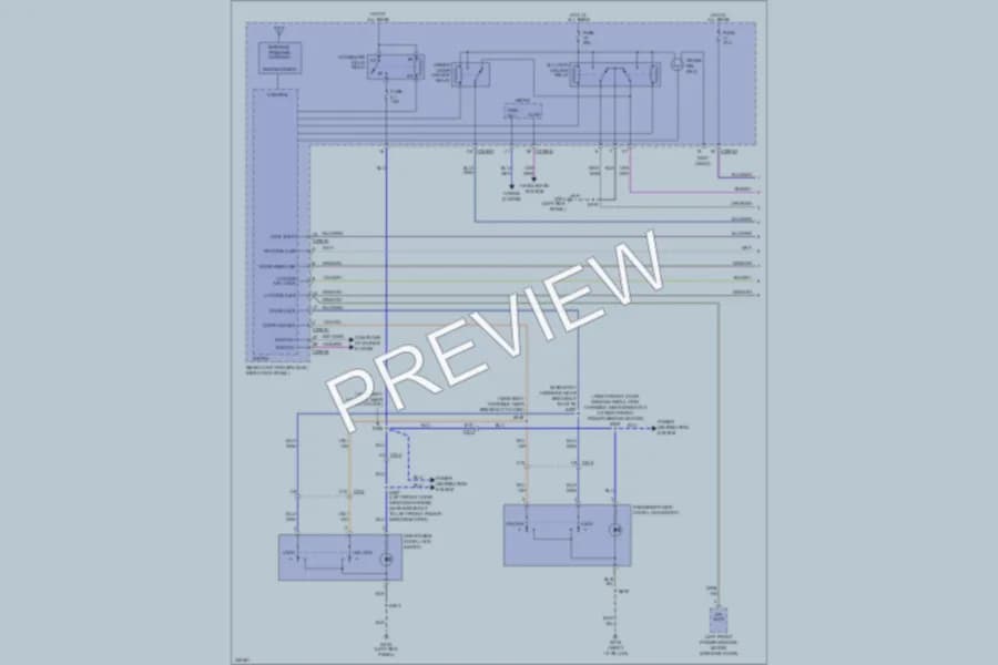2011 Ford Mustang Power Door Locks wiring diagram preview