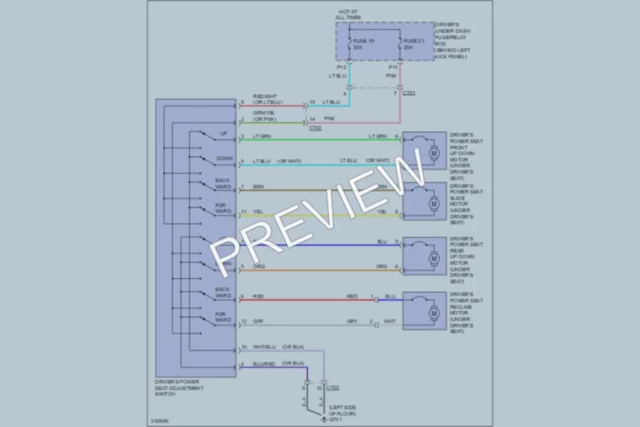 2011 Honda Accord Power Seats wiring diagram preview