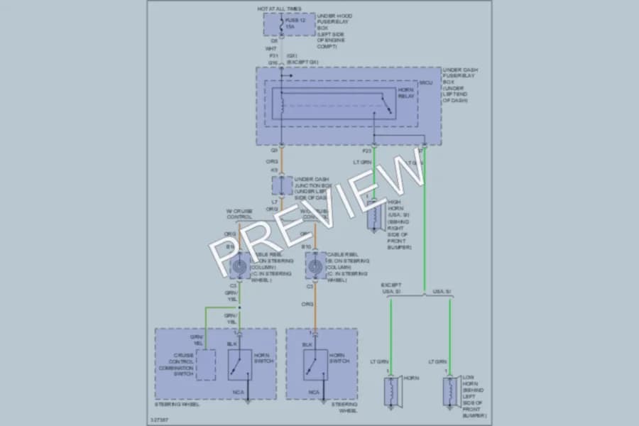 2011 Honda Civic Horn wiring diagram preview