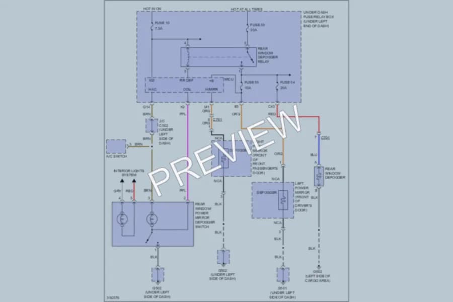 2011 Honda Fit Defoggers wiring diagram preview