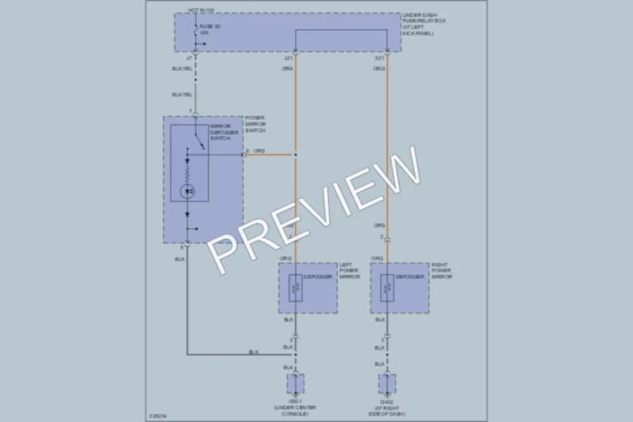 2011 Honda Ridgeline Defoggers wiring diagram preview