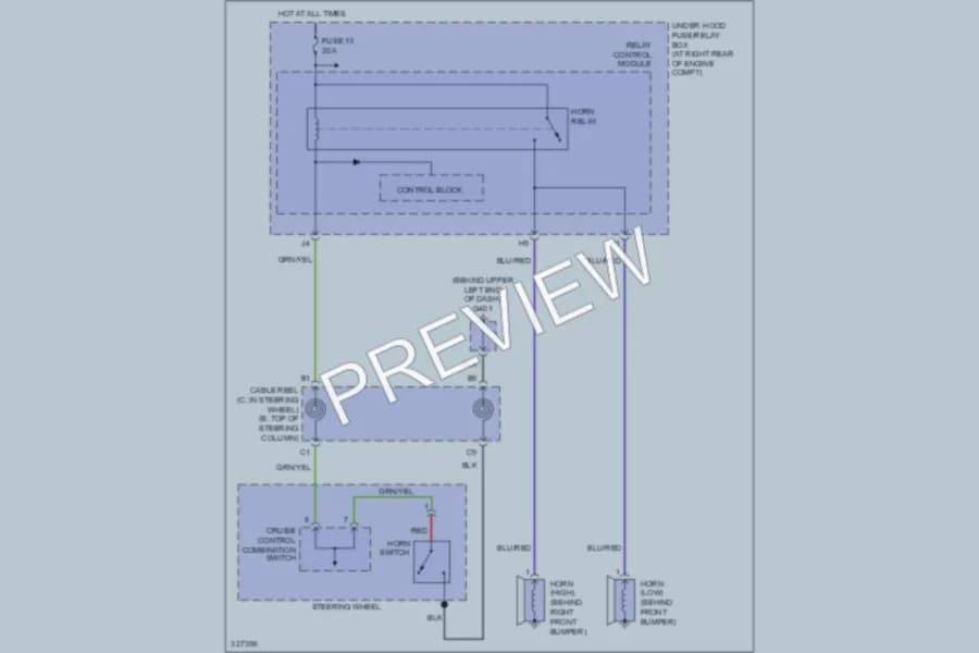 2011 Honda Ridgeline Horn wiring diagram preview