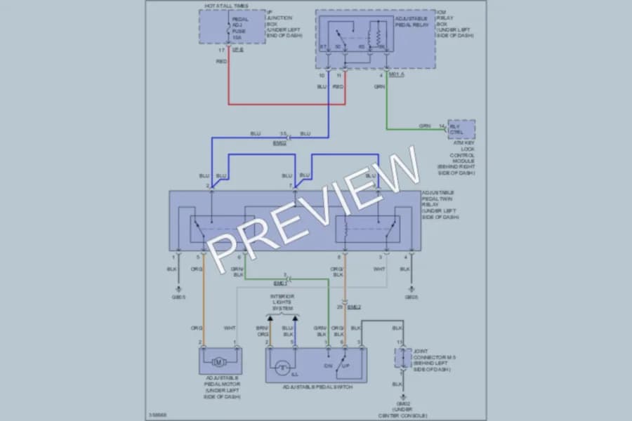 2011 Hyundai Azera Power Seats wiring diagram preview
