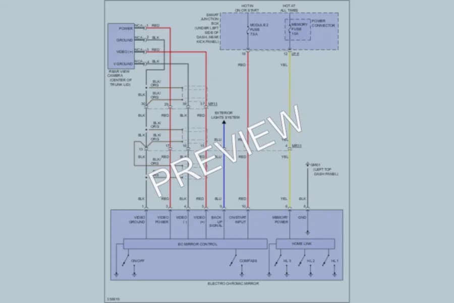 2011 Hyundai Elantra Power Mirrors wiring diagram preview