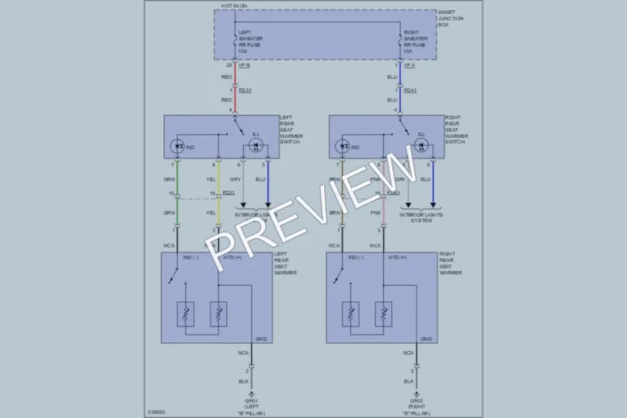 2011 Hyundai Elantra Power Seats wiring diagram preview