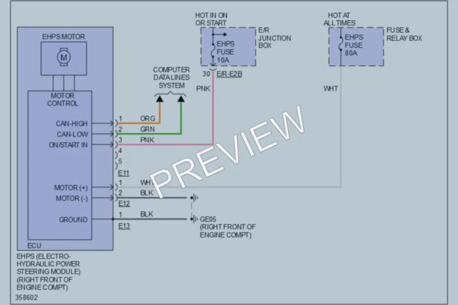 2011 Hyundai Genesis Electronic Power Steering wiring diagram preview