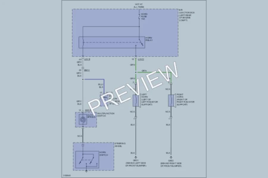 2011 Hyundai SantaFe Horn wiring diagram preview