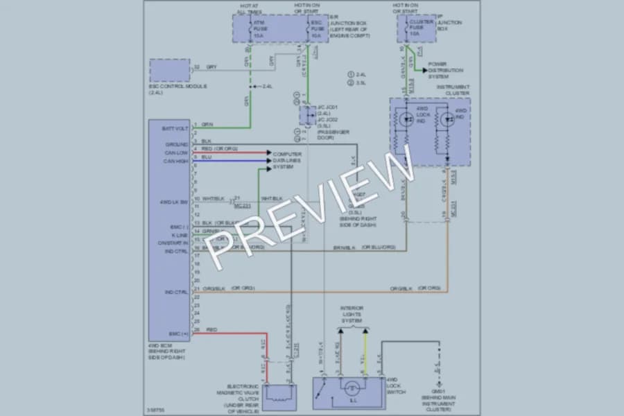 2011 Hyundai SantaFe Transmission wiring diagram preview