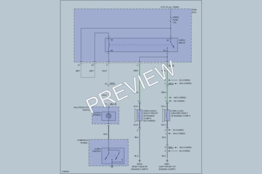 2011 Hyundai Sonata Horn wiring diagram preview