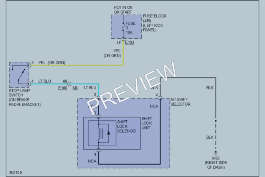 2011 Infiniti EX35 Shift Interlock wiring diagram preview