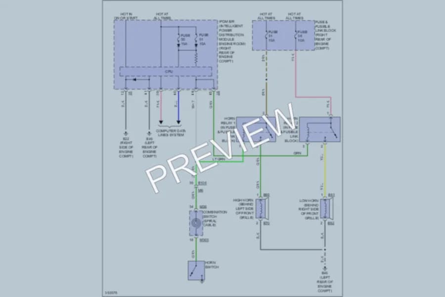 2011 Infiniti FX35 Horn wiring diagram preview