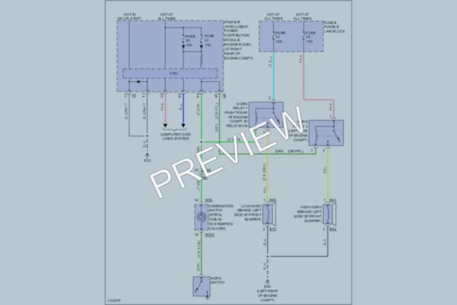 2011 Infiniti G25x Horn wiring diagram preview