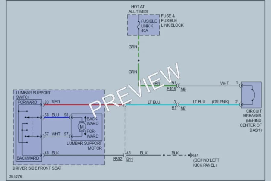 2011 Infiniti G37 Power Seats wiring diagram preview