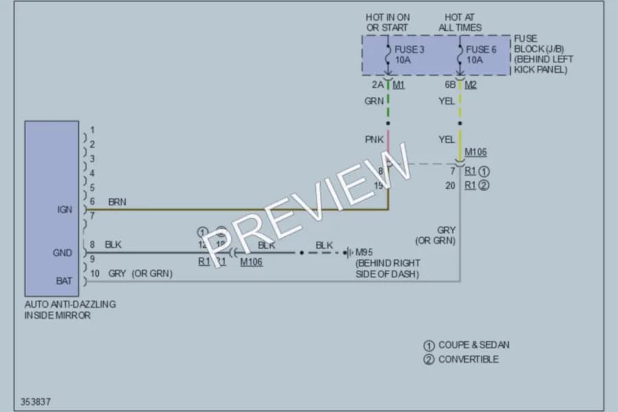 2011 Infiniti G37x Power Mirrors wiring diagram preview