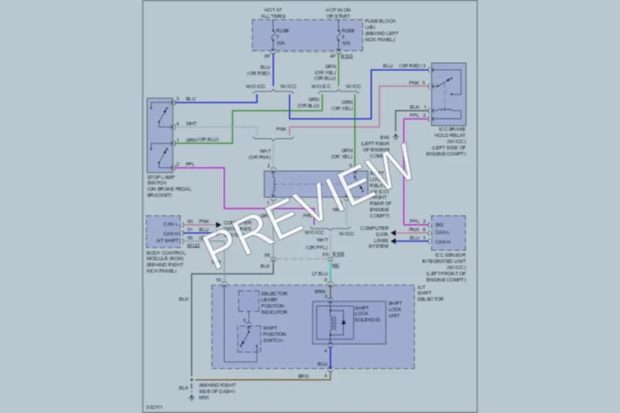 2011 Infiniti G37x Shift Interlock wiring diagram preview