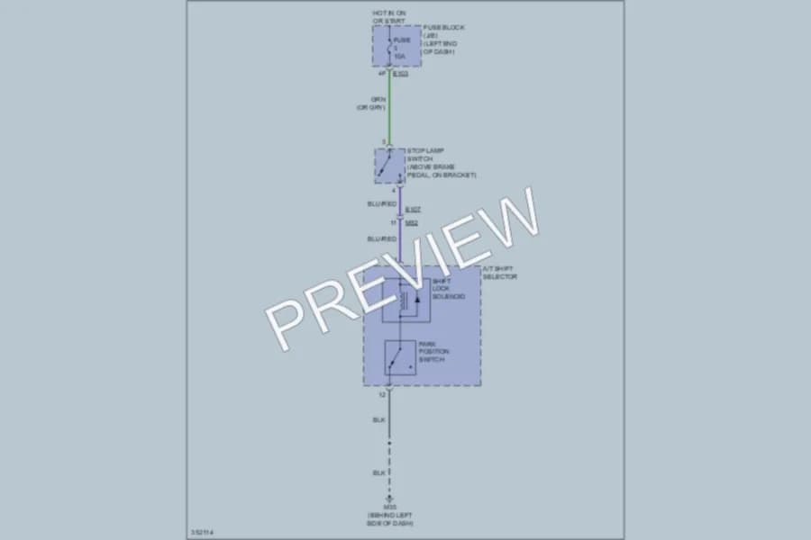 2011 Infiniti QX56 Shift Interlock wiring diagram preview