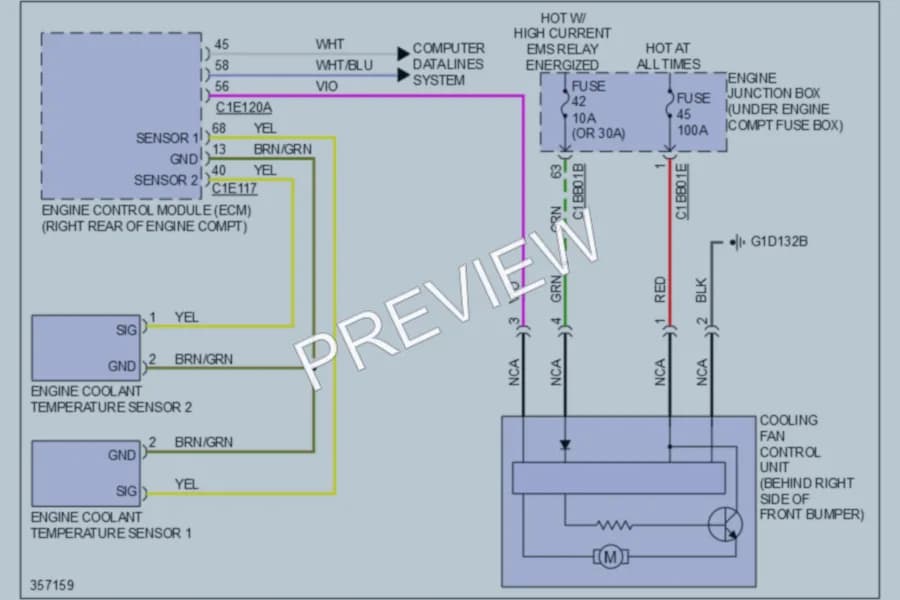 2011 Jaguar XF Cooling Fan wiring diagram preview
