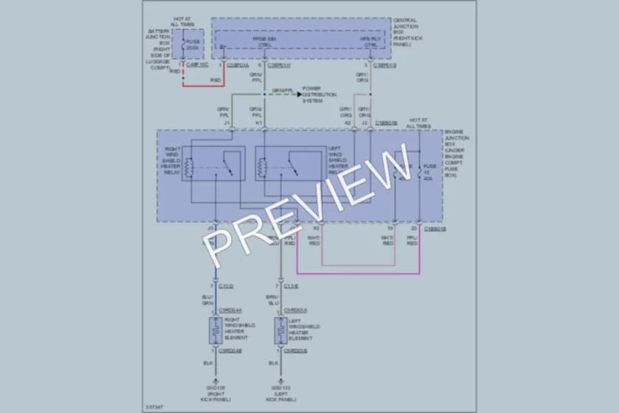2011 Jaguar XF Defoggers wiring diagram preview