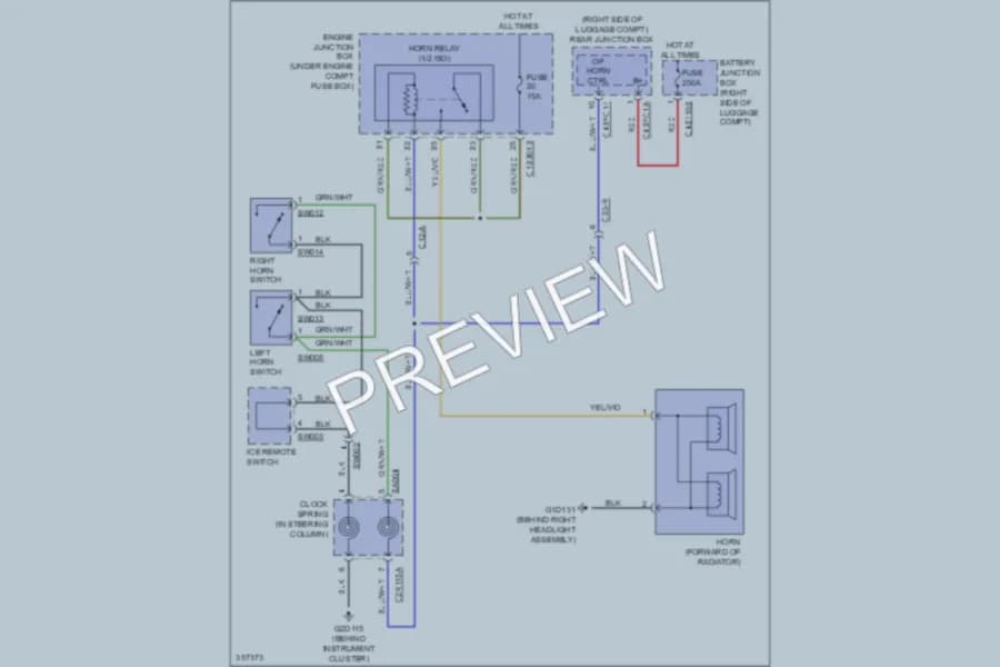 2011 Jaguar XFR Horn wiring diagram preview