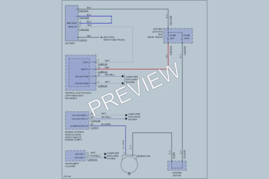 2011 Jaguar XJL Starting Charging wiring diagram preview