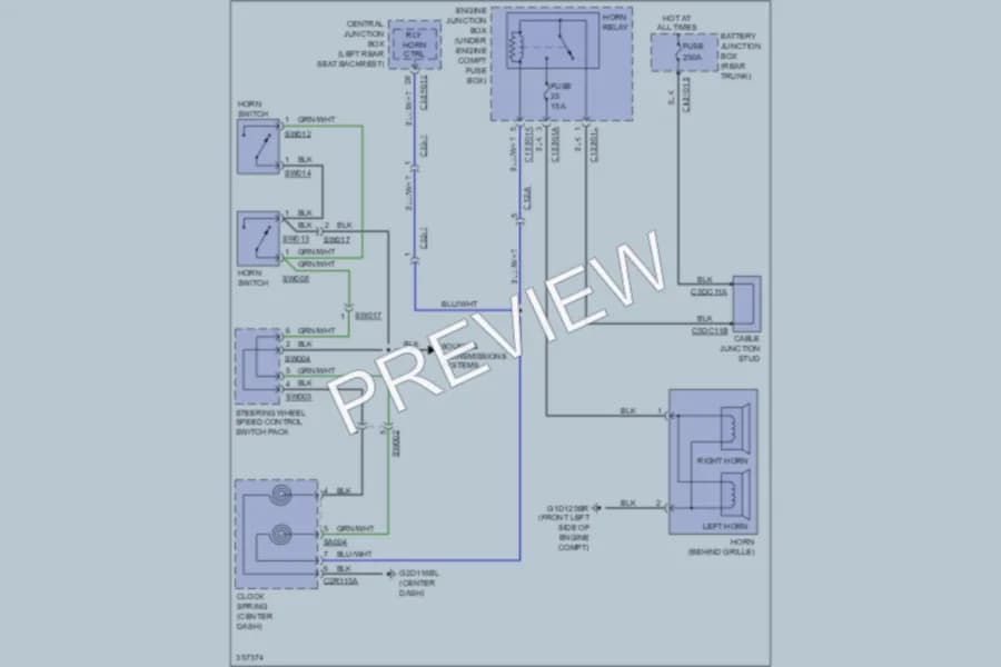 2011 Jaguar XJLSupersport Horn wiring diagram preview