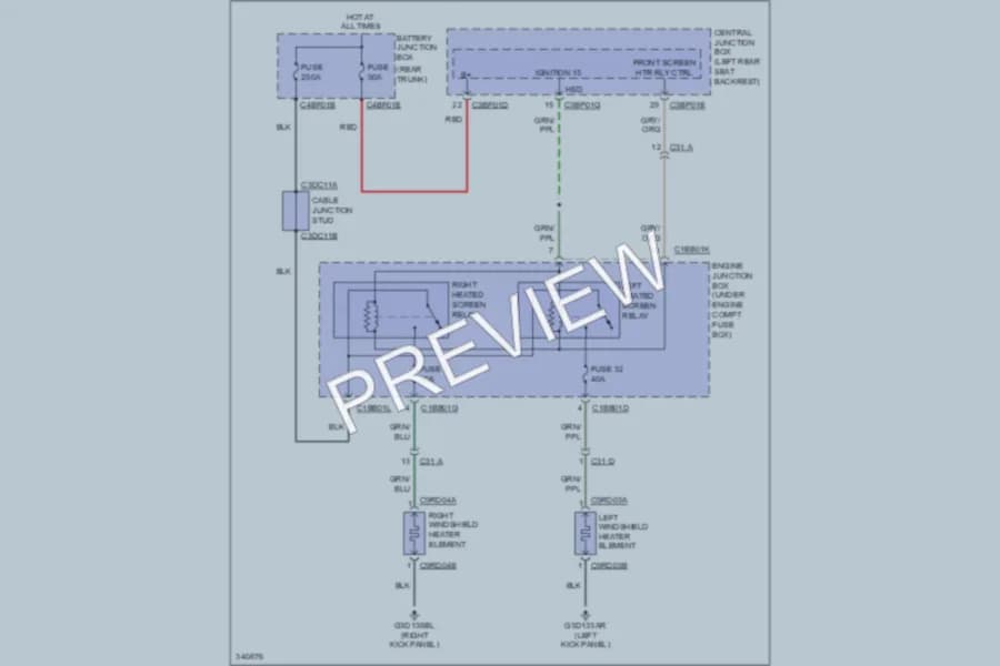2011 Jaguar XJSupersport Defoggers wiring diagram preview