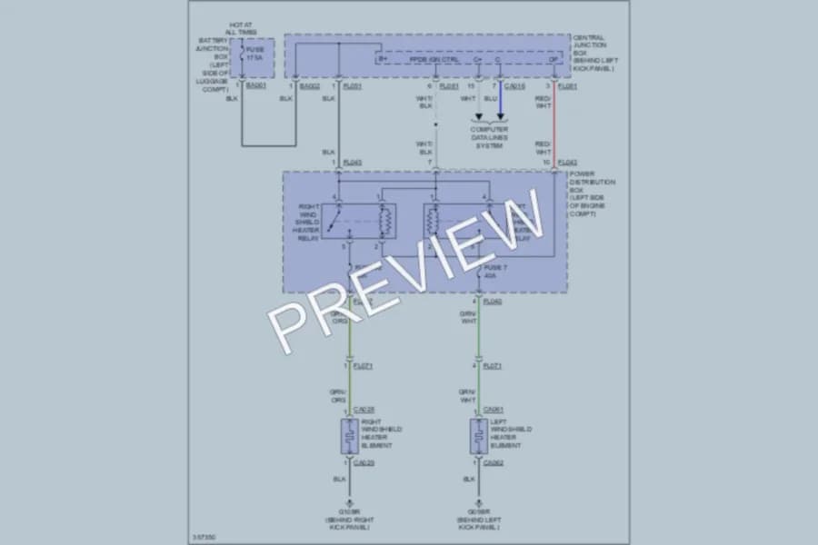 2011 Jaguar XK Defoggers wiring diagram preview