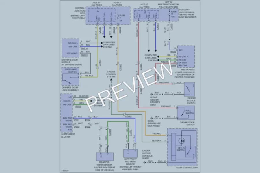 2011 Jaguar XK Warning Systems wiring diagram preview