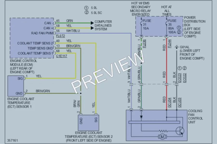 2011 Jaguar XKR Cooling Fan wiring diagram preview