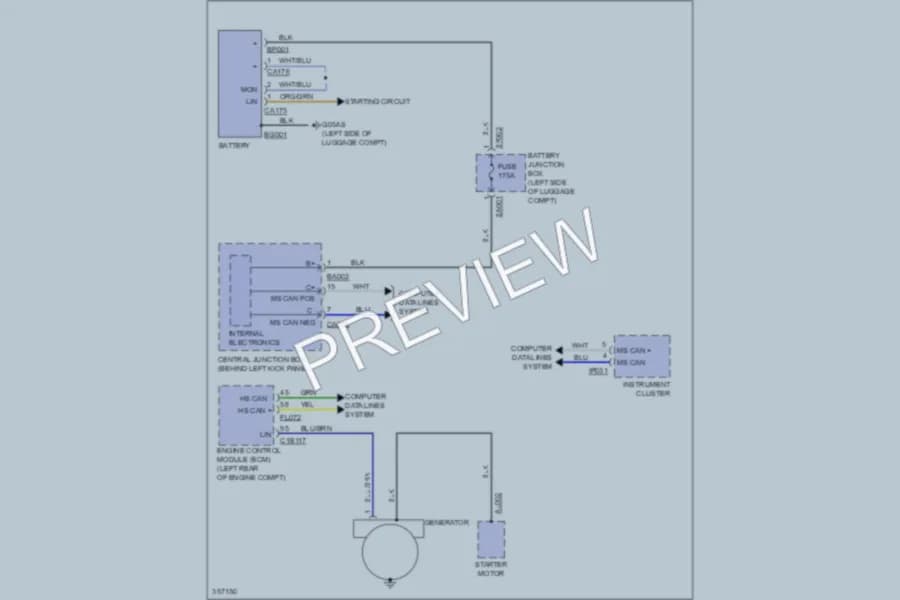 2011 Jaguar XKR Starting Charging wiring diagram preview