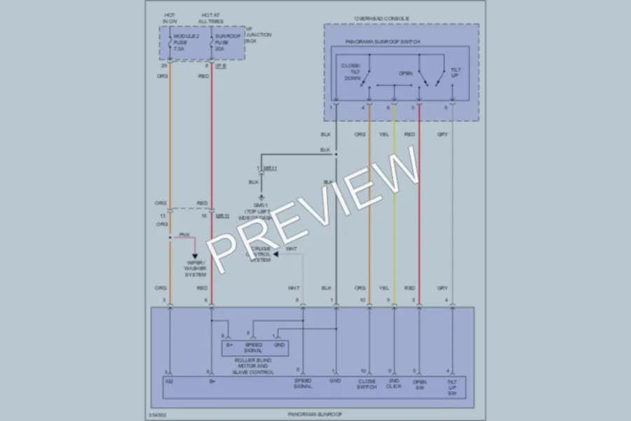 2011 Kia Optima Power Top Sunroof wiring diagram preview