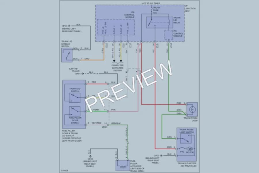 2011 Kia Optima Trunk Tailgate Fuel Door wiring diagram preview