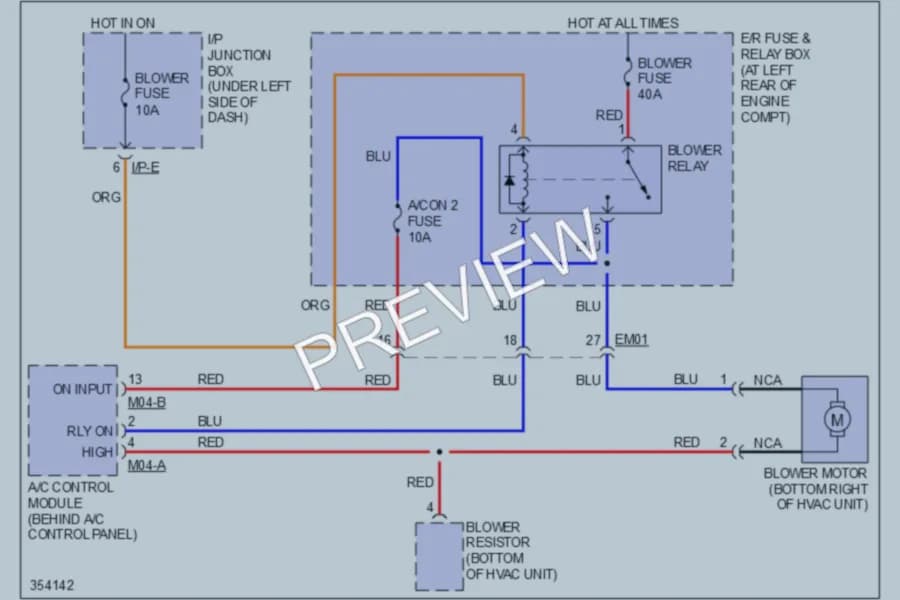 2011 Kia Rio Air Conditioning wiring diagram preview