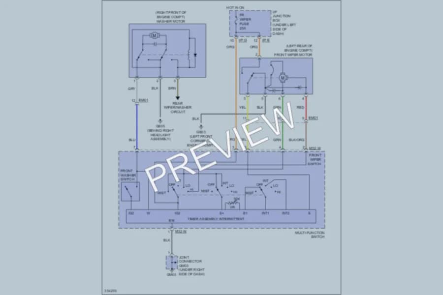 2011 Kia Rio5 Wiper Washer wiring diagram preview