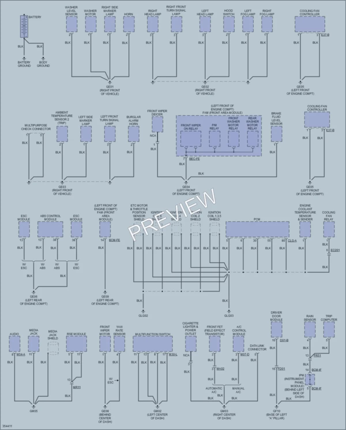 2011 Kia Sedona Ground Distribution wiring diagram preview