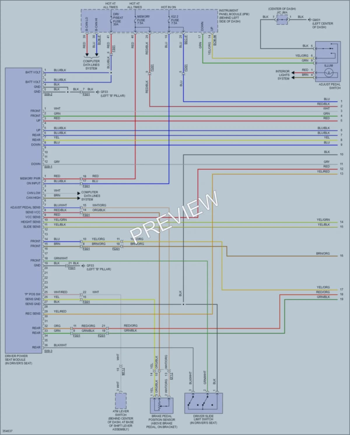 2011 Kia Sedona Memory Systems wiring diagram preview