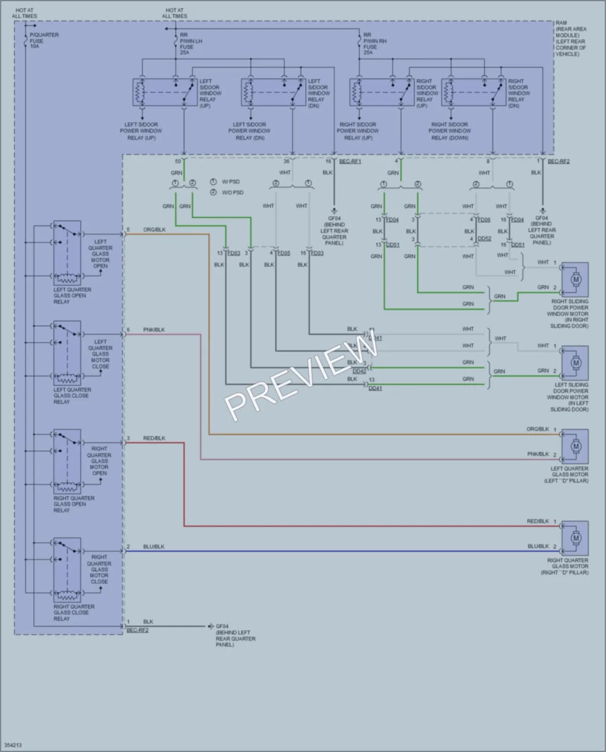 2011 Kia Sedona Power Windows wiring diagram preview