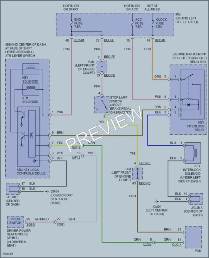 2011 Kia Sedona Shift Interlock wiring diagram preview
