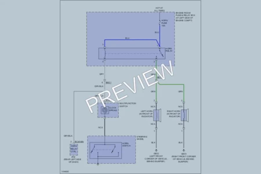 2011 Kia Sorento Horn wiring diagram preview
