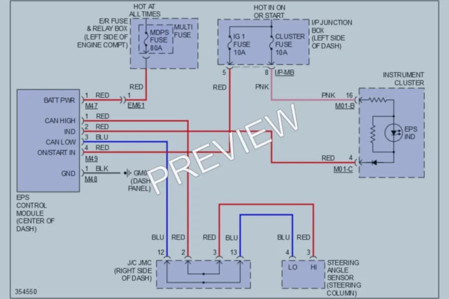 2011 Kia Soul Electronic Power Steering wiring diagram preview