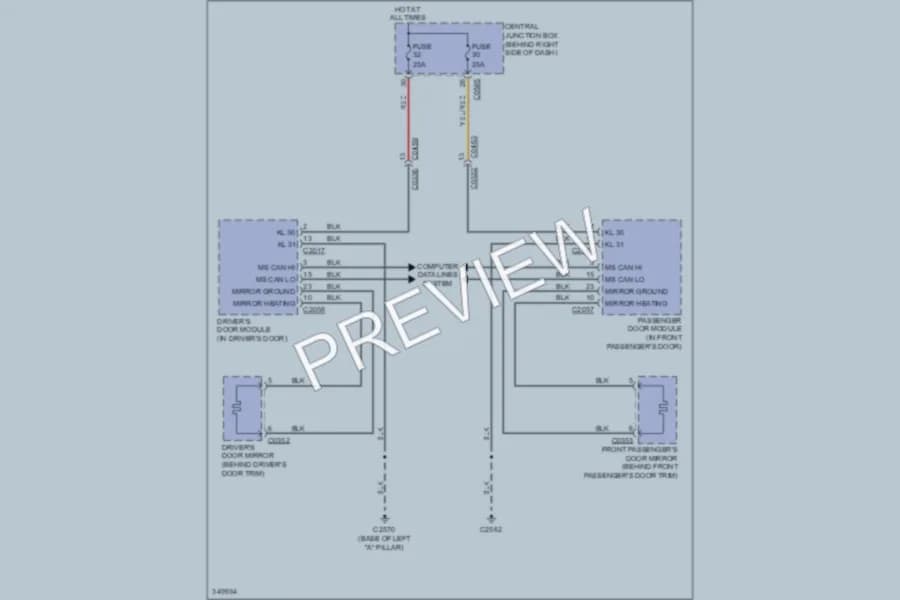 2011 LandRover RangeRover Defoggers wiring diagram preview
