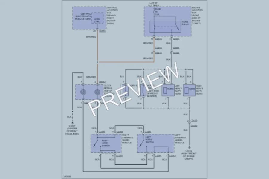 2011 LandRover RangeRover Horn wiring diagram preview