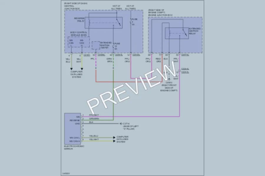 2011 LandRover RangeRoverSport Power Mirrors wiring diagram preview