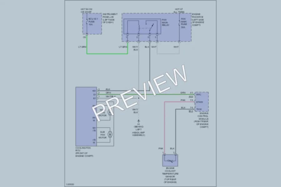2011 Lexus ES350 Cooling Fan wiring diagram preview