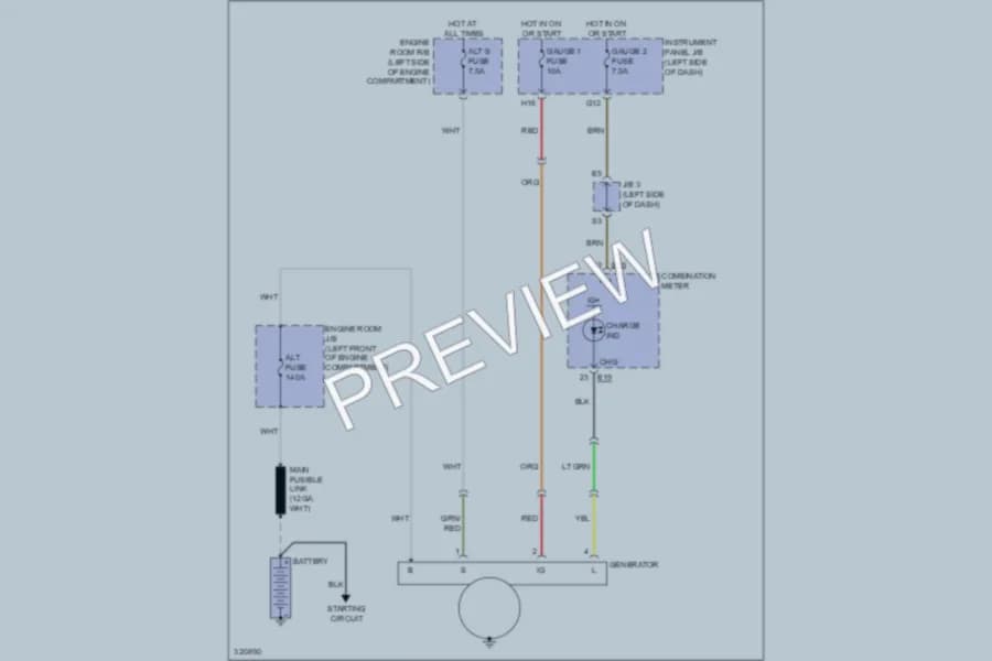 2011 Lexus ES350 Starting Charging wiring diagram preview
