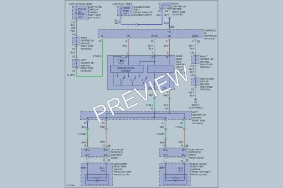 2011 Lexus GS350 Power Mirrors wiring diagram preview