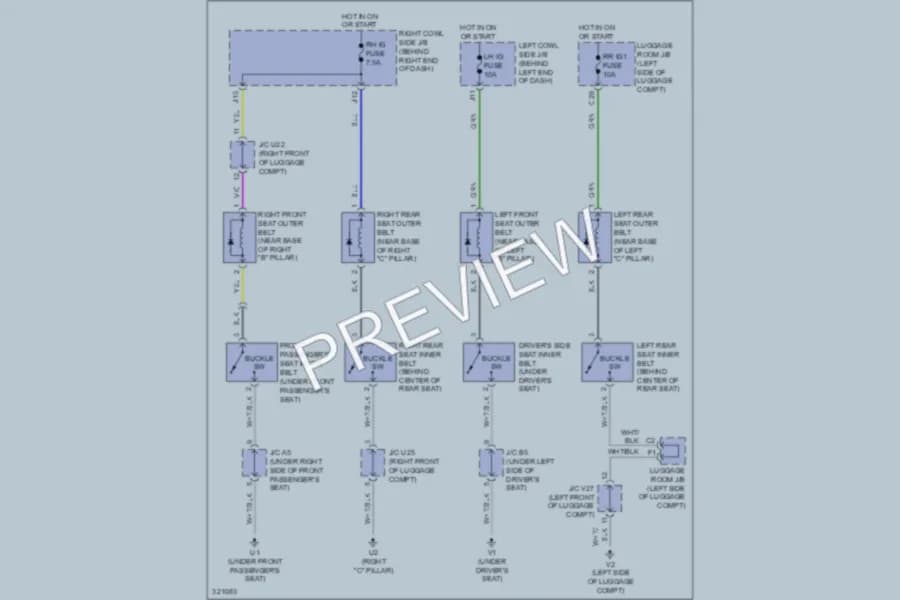 2011 Lexus GS450h Passive Restraints wiring diagram preview